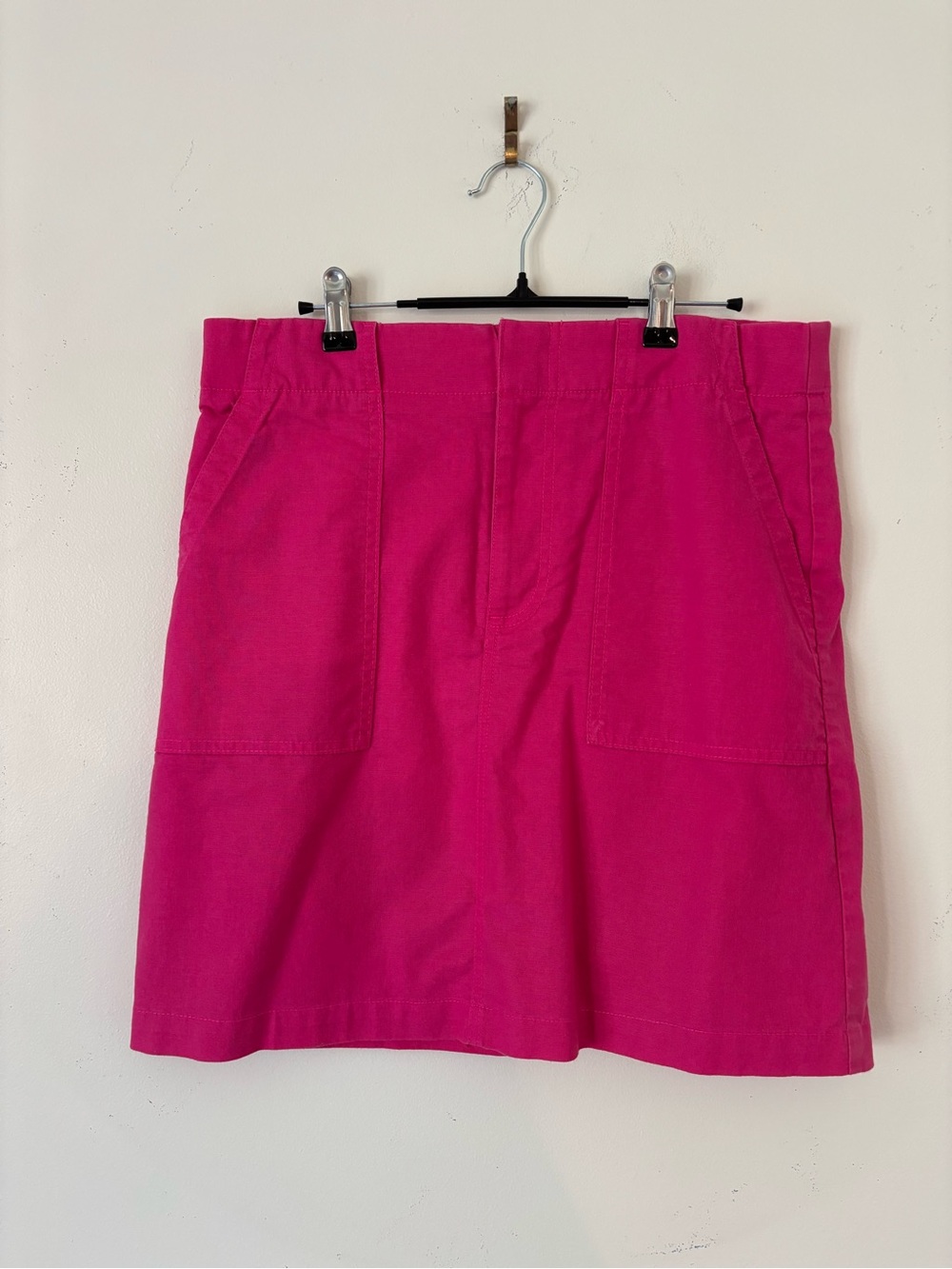 J. Crew LinenBlend Feminine Minimalist Lightweight Classic Hot Pink Mini Skirt10